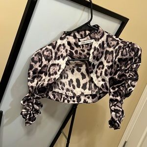 Fervente animal print cropped fashion jacket EU 36/US 4